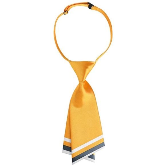 Accessories - PRE-TIED Bowtie for Women Uniform Necktie Adjustable Strap Striped Golden Yellow